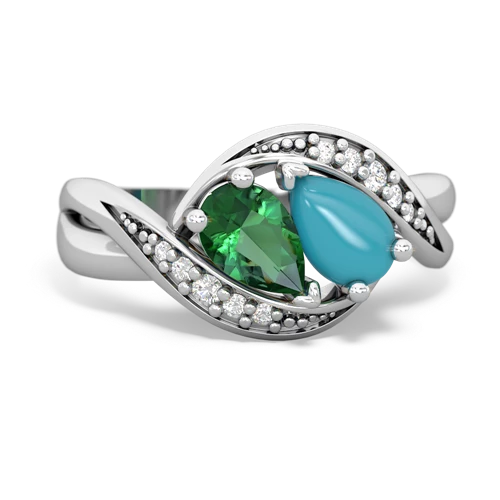lab emerald-turquoise keepsake curls ring