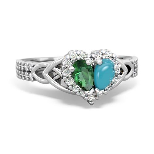 lab emerald-turquoise keepsake engagement ring