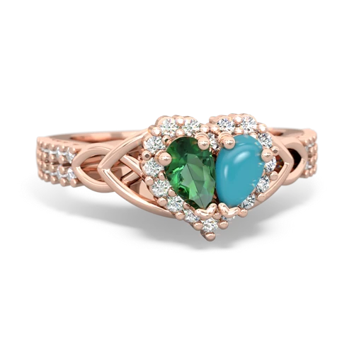 lab emerald-turquoise keepsake engagement ring