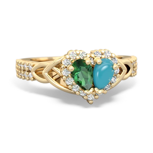 lab emerald-turquoise keepsake engagement ring