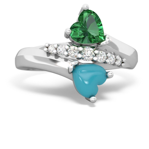 lab emerald-turquoise modern ring