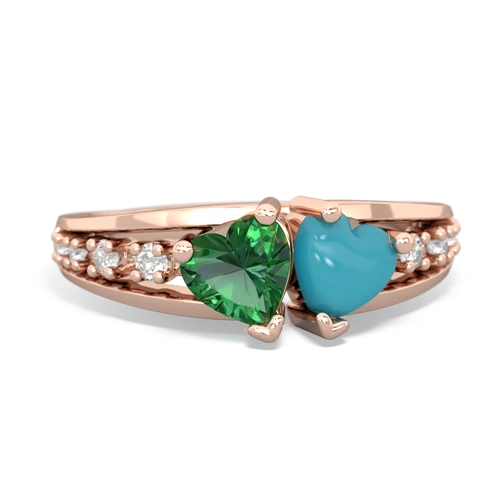 lab emerald-turquoise modern ring
