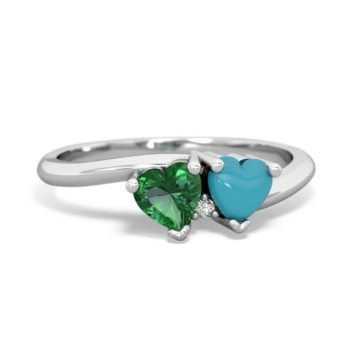 lab emerald-turquoise sweethearts promise ring