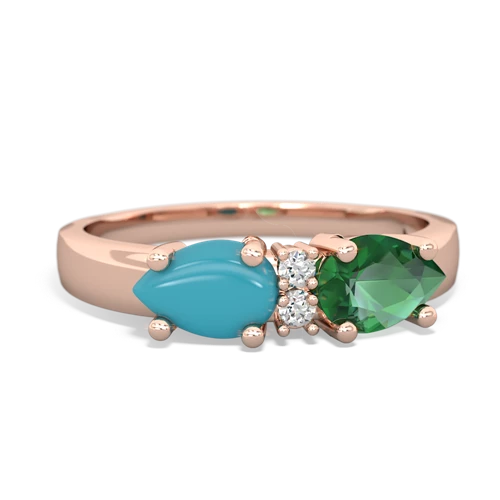 lab emerald-turquoise timeless ring