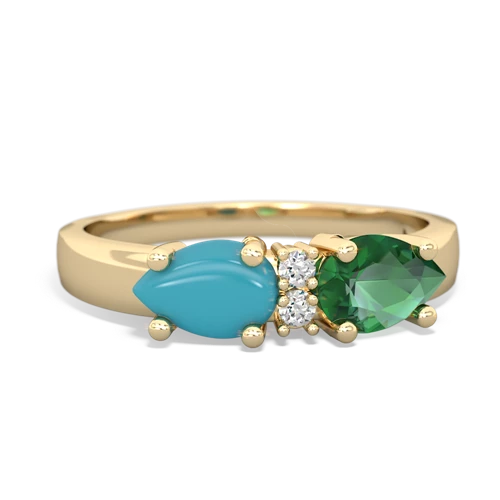 lab emerald-turquoise timeless ring