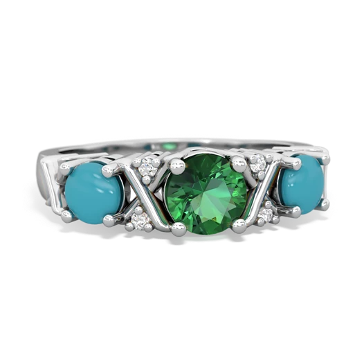 lab emerald-turquoise timeless ring