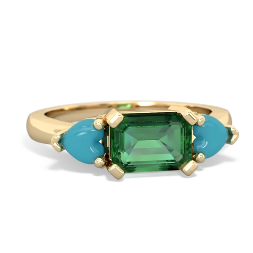 lab emerald-turquoise timeless ring