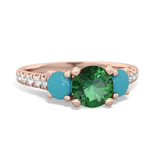 lab emerald-turquoise trellis pave ring