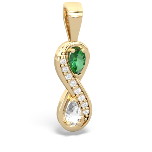 lab emerald-white topaz keepsake infinity pendant