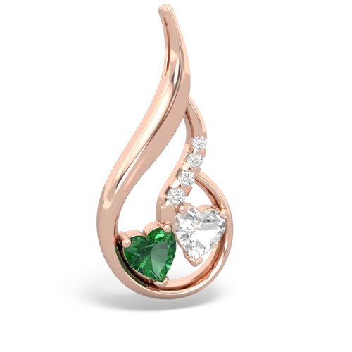 lab emerald-white topaz keepsake swirl pendant