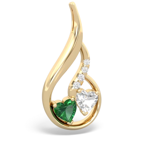 lab emerald-white topaz keepsake swirl pendant