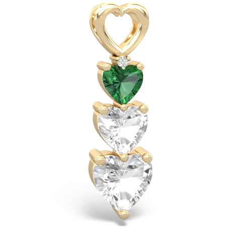 Lab Emerald Lab Created Emerald with Genuine White Topaz and Genuine White Topaz Past Present Future pendant Pendant