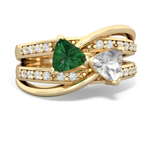 lab emerald-white topaz couture ring