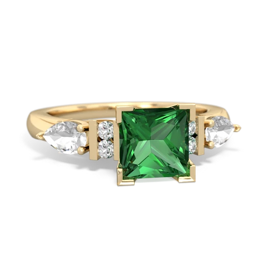 lab emerald-white topaz engagement ring