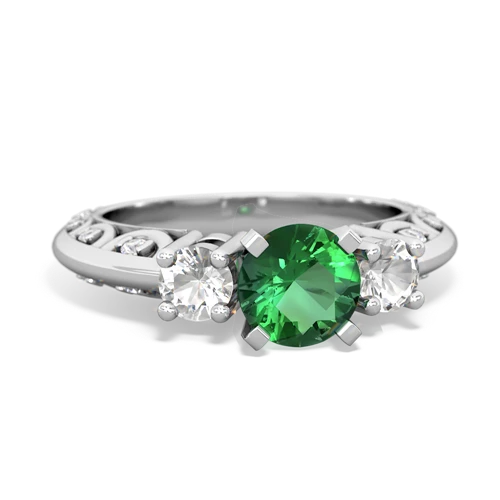 lab emerald-white topaz engagement ring