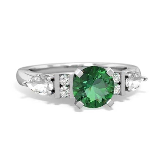 lab emerald-white topaz engagement ring