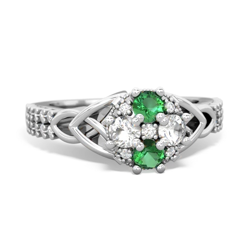 lab emerald-white topaz engagement ring