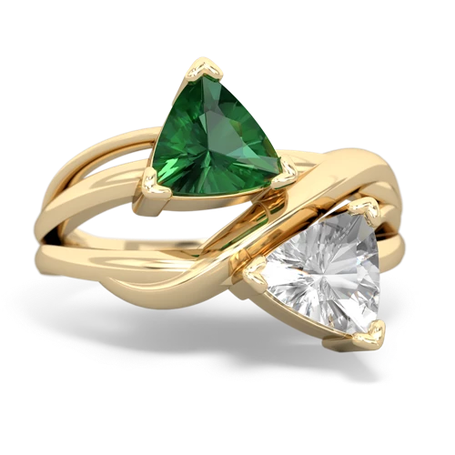 lab emerald-white topaz filligree ring