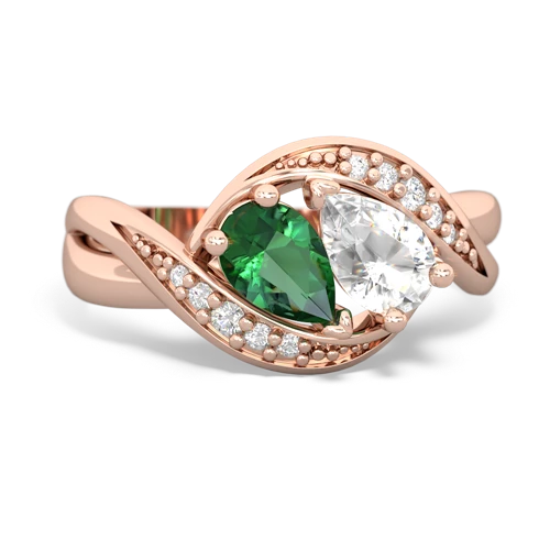 lab emerald-white topaz keepsake curls ring