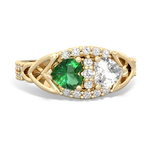 lab emerald-white topaz keepsake engagement ring