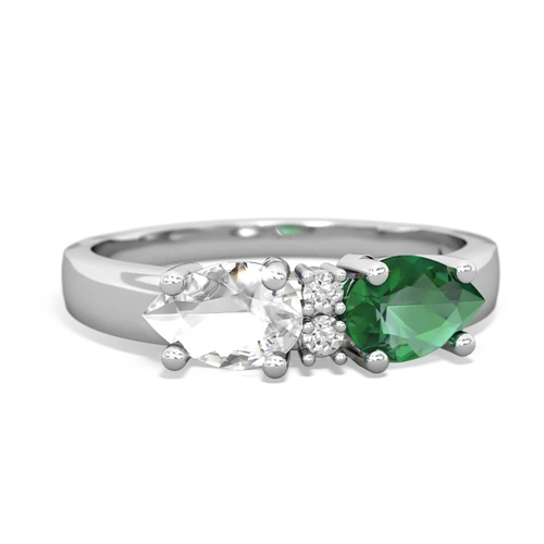 lab emerald-white topaz timeless ring