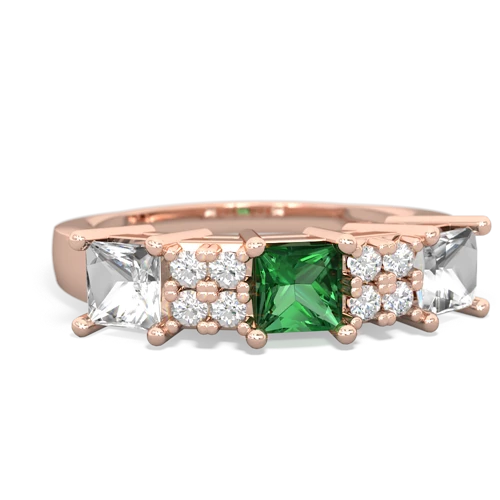 lab emerald-white topaz timeless ring