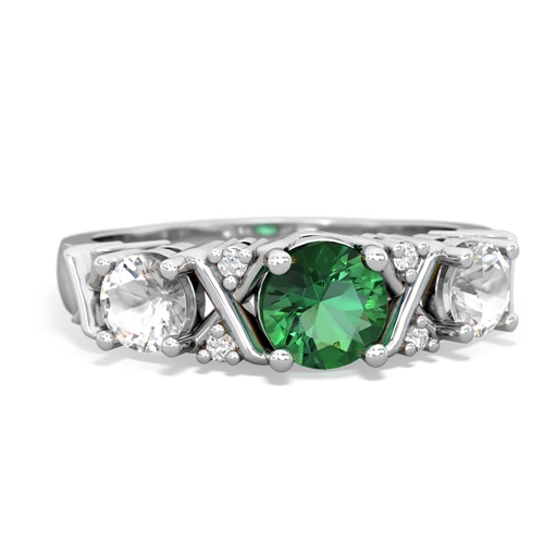 lab emerald-white topaz timeless ring