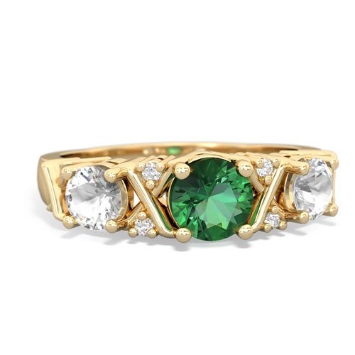 lab emerald-white topaz timeless ring