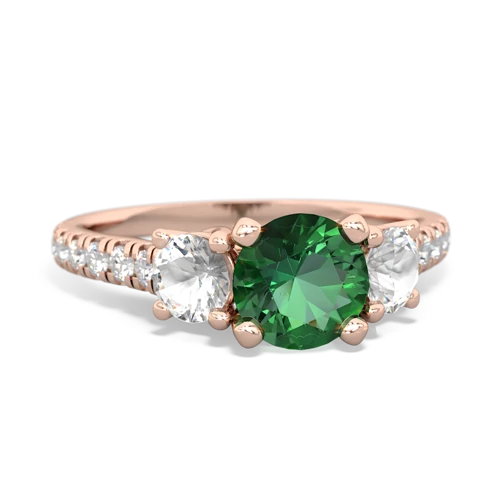 lab emerald-white topaz trellis pave ring