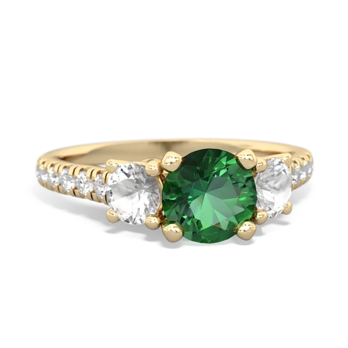 lab emerald-white topaz trellis pave ring