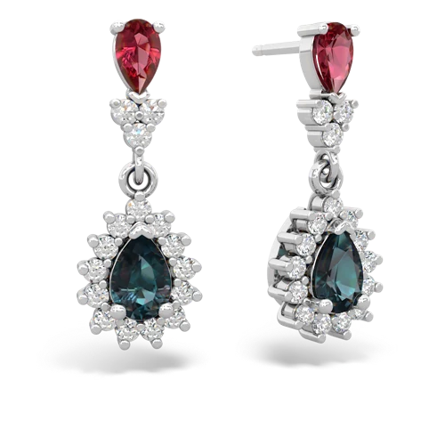 lab ruby-alexandrite dangle earrings