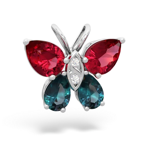 lab ruby-alexandrite butterfly pendant