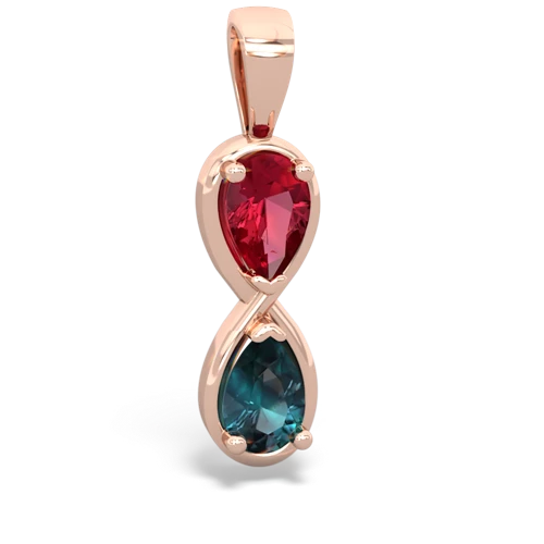 Lab Ruby Lab Created Ruby with Lab Created Alexandrite Infinity pendant Pendant