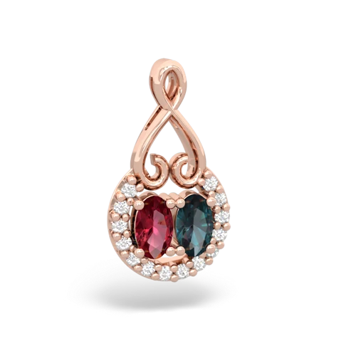 lab ruby-alexandrite love nest pendant
