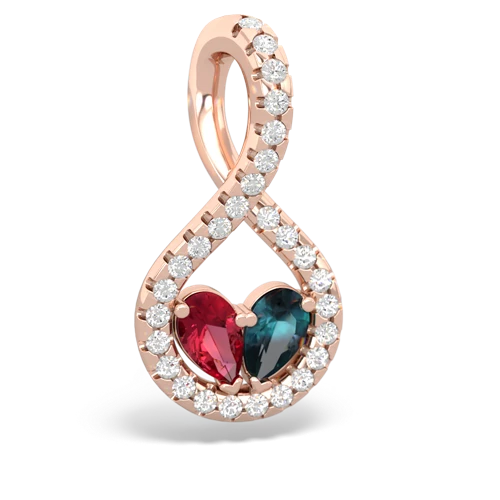 lab ruby-alexandrite pave twist pendant