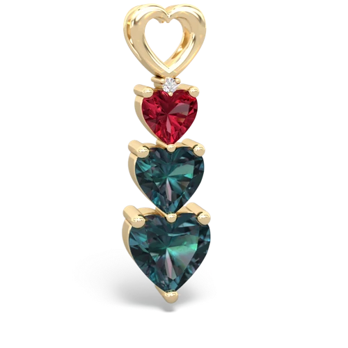 Lab Ruby Lab Created Ruby with Lab Created Alexandrite and Lab Created Alexandrite Past Present Future pendant Pendant
