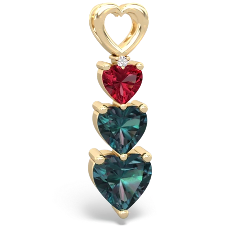 Lab Ruby Lab Created Ruby with Lab Created Alexandrite and Genuine Citrine Past Present Future pendant Pendant