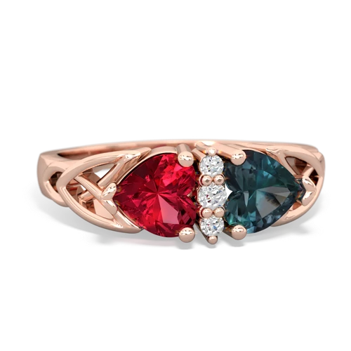 lab ruby-alexandrite celtic ring