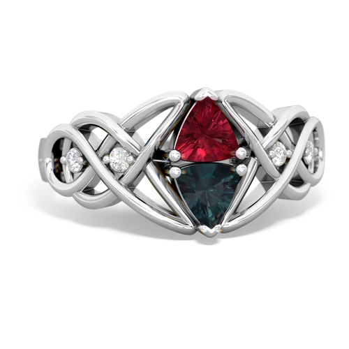 lab ruby-alexandrite celtic knot ring