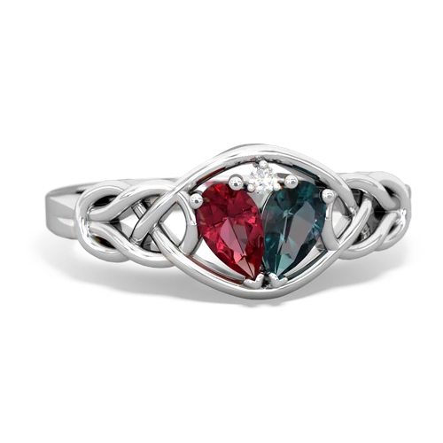 lab ruby-alexandrite celtic knot ring