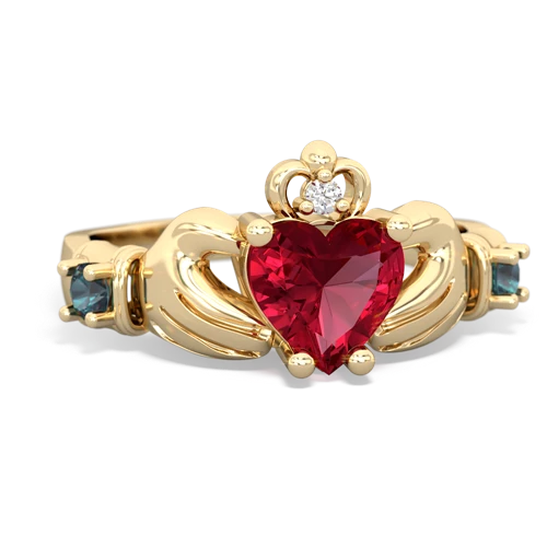 lab ruby-alexandrite claddagh ring