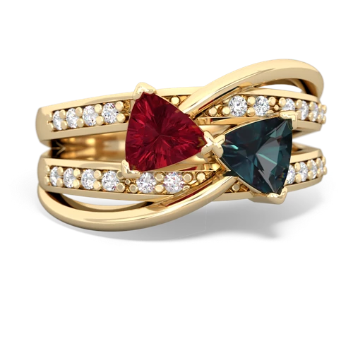 Lab Ruby Lab Created Ruby with Lab Created Alexandrite Bowtie ring Ring