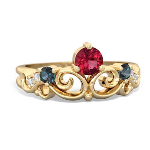 Lab Ruby Lab Created Ruby with Lab Created Alexandrite and  Crown Keepsake ring Ring