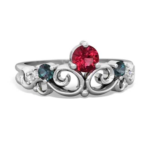 lab ruby-alexandrite crown keepsake ring