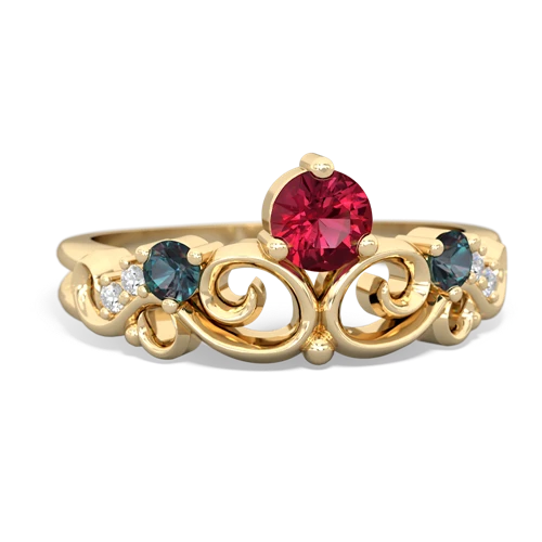 lab ruby-alexandrite crown keepsake ring