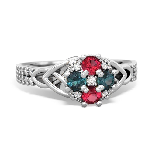 lab ruby-alexandrite engagement ring