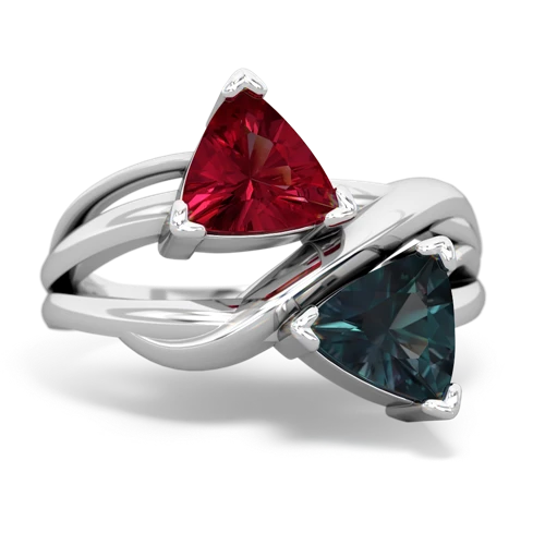 Lab Ruby Lab Created Ruby with Lab Created Alexandrite Split Band Swirl ring Ring