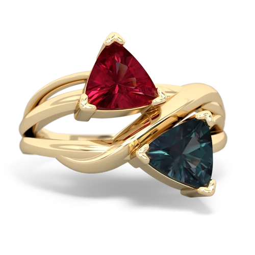 lab ruby-alexandrite filligree ring
