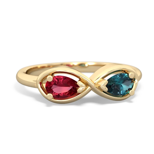 Lab Ruby Lab Created Ruby with Lab Created Alexandrite Infinity ring Ring