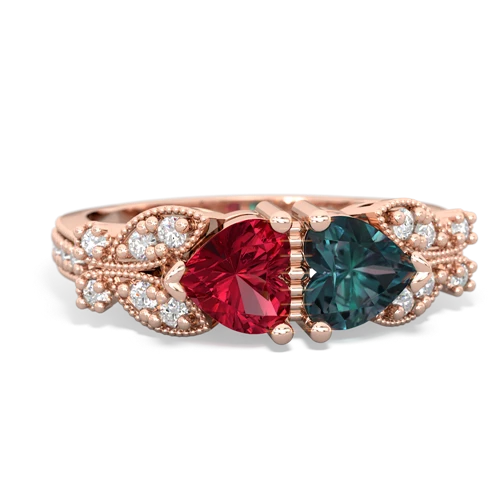 lab ruby-alexandrite keepsake butterfly ring